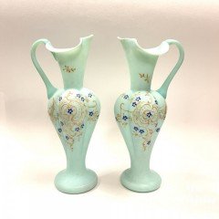 Парные кувшины, бирюзовое стекло